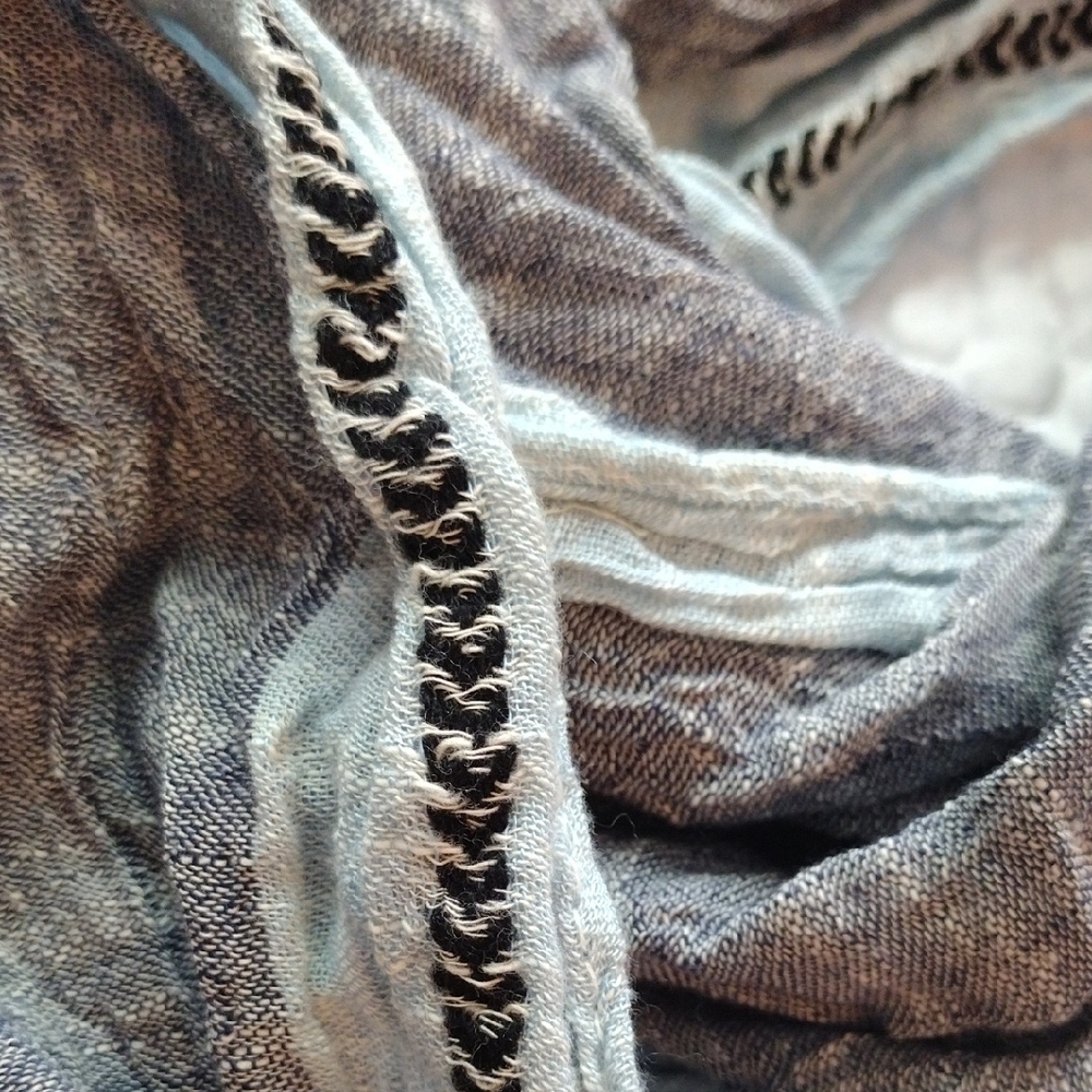 Chic Gray and Light Blue Infinity Scarf - Picture 3 of 5